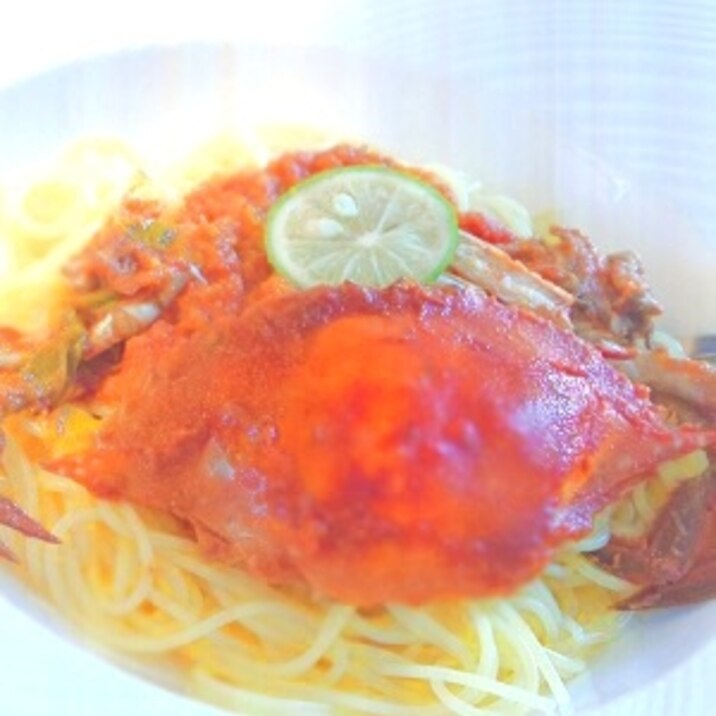 ワタリガニの冷製トマトスパゲッティーニ